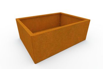Modern metal planter for flowers - Corten steel - dimensions 60x80x30 cm