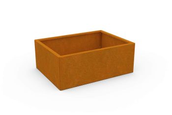 Modern metal planter for flowers - Corten steel - dimensions 60x80x30 cm