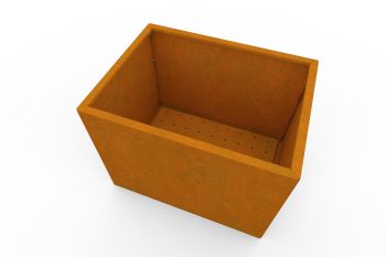 Modern metal planter for flowers - Corten steel - dimensions 60x80x60 cm
