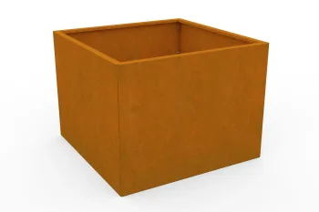 Corten planter 80x80x60 cm - perspective view