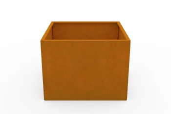 Corten planter 80x80x60 cm - front view