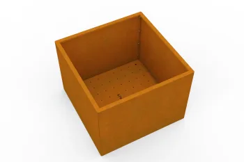 Corten planter with perforated bottom - 80x80x60 cm