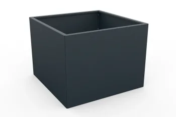 Planter in anthracite color 80x80x60 cm - perspective view