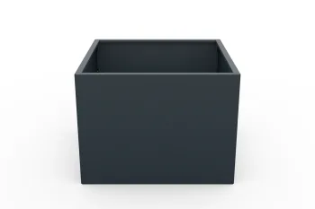 Planter in anthracite color 80x80x60 cm - front view