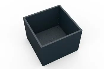 Planter in anthracite color with perforated bottom - 80x80x60 cm
