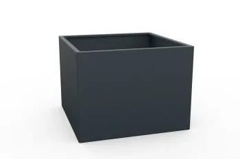Planter in anthracite color 80x80x60 cm - side view