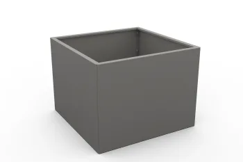 Planter 80x80x60 cm RAL9007 FS - perspective view