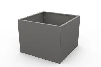 Planter 80x80x60 cm RAL9007 FS - view from the right corner