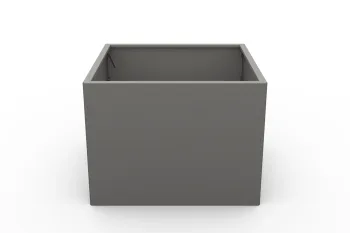 Planter 80x80x60 cm RAL9007 FS - straight front view