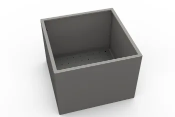 Planter 80x80x60 cm RAL9007 FS with perforated bottom