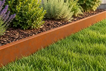 Raised Bed Made from Corten Steel Modular Edging H15 cm in a Vegetable Garden